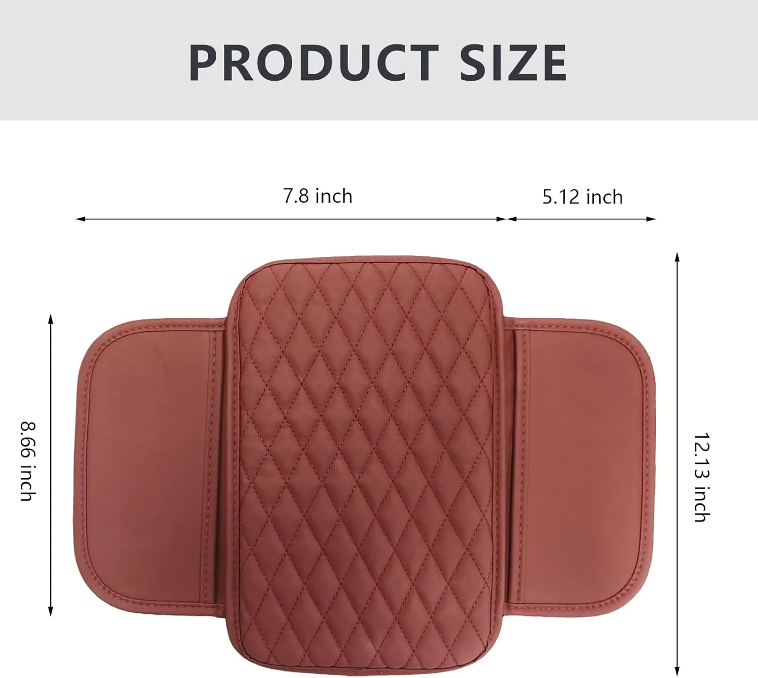 Car Center Console Cover,Microfiber Leather Car Armrest Cover Cushion with Storage Bags, Universal Car Armrest Storage Box Car Interior Accessories for Most Vehicles, Red