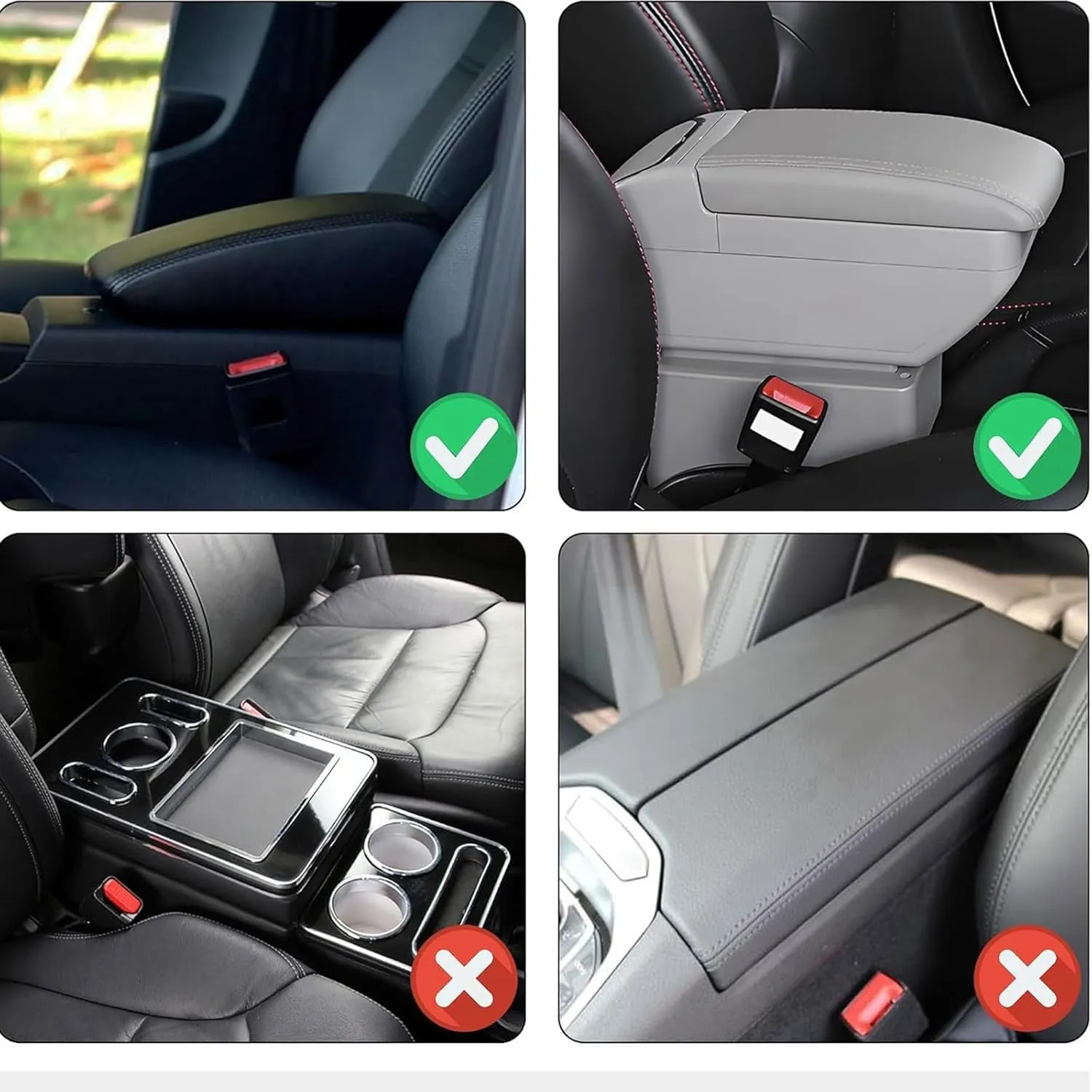Car Center Console Pad for Kia Proceed 2018 2019 2020 2021 2022 2023 2024 2025, Leather Center Console Armrest Protector Cover with 2 Storage Bags, Car Accessories,Beige