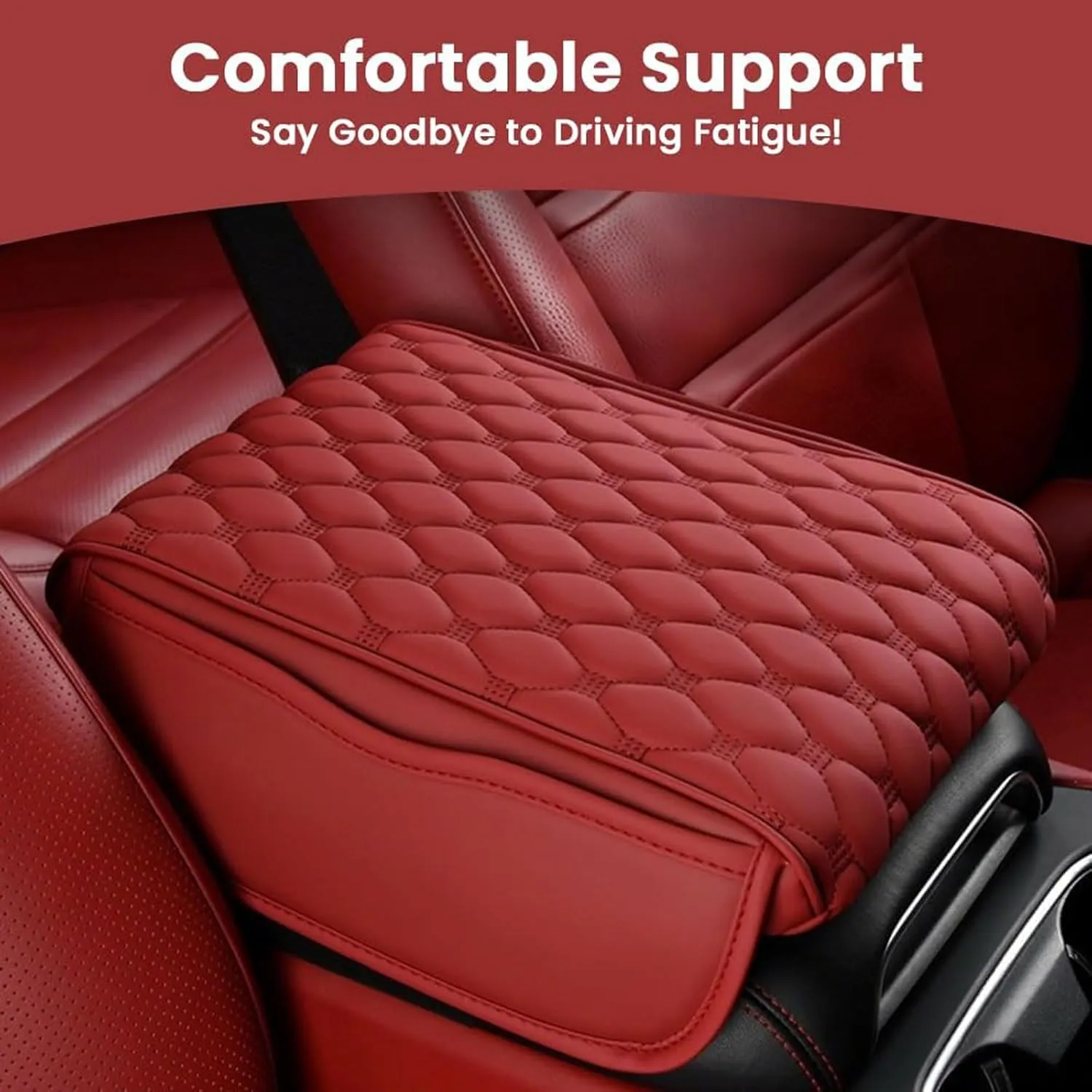 Car Center Console Pad for Kia Proceed 2018 2019 2020 2021 2022 2023 2024 2025, Leather Center Console Armrest Protector Cover with 2 Storage Bags, Car Accessories,Beige