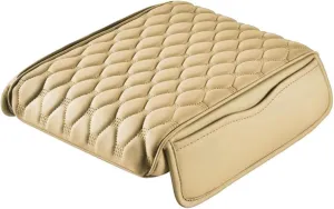 Car Center Console Pad for Kia Proceed 2018 2019 2020 2021 2022 2023 2024 2025, Leather Center Console Armrest Protector Cover with 2 Storage Bags, Car Accessories,Beige