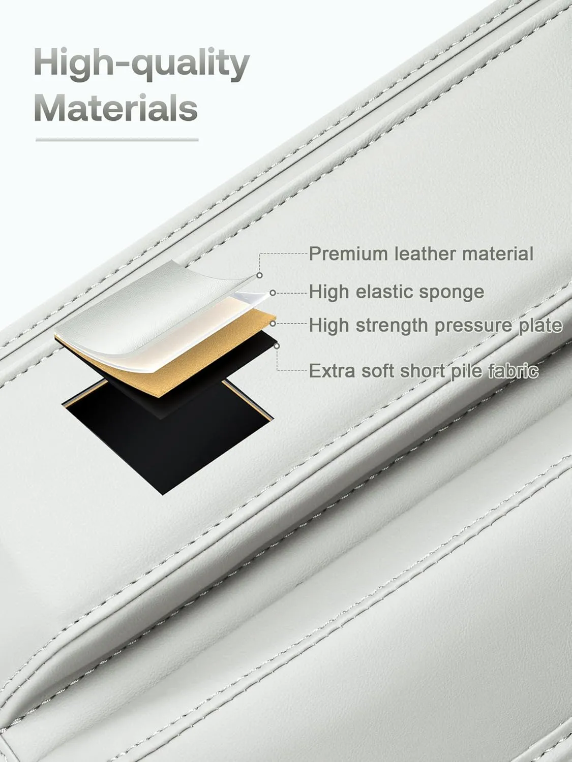 Car Gap Filler, Universal Fit Car Seat Gap Filler Organizer, Premium Leather Car Organizer Car Accessories for Women Men, Gap Filler Car Essentials for Car Small Items (Beige, 2 Pack)