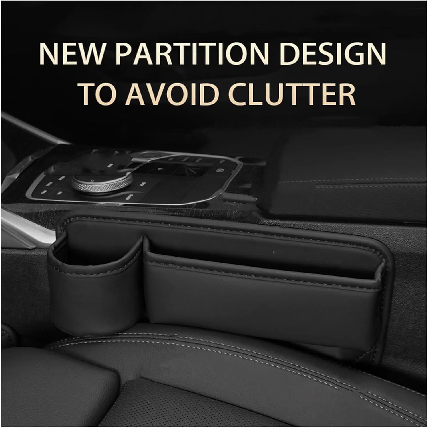 Car Leather Cup Holder Bag for D&odge Grand Caravan 2008-2009 Car Crevice Storage Box Car Clearance Bag with Cup Holder Car Accessories