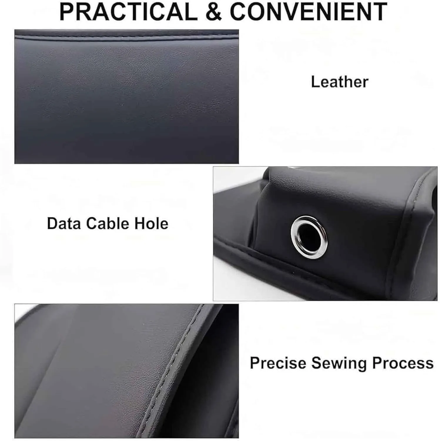 Car Leather Cup Holder Bag for D&odge Grand Caravan 2008-2009 Car Crevice Storage Box Car Clearance Bag with Cup Holder Car Accessories