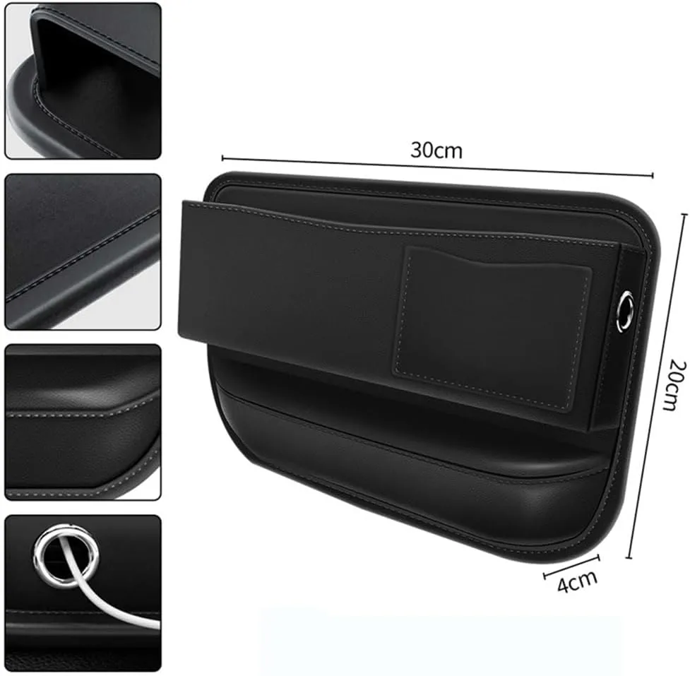 Car Seat Gap Filler for MG Comet EV 2023 2024, Car Seat Gap Storage Box Leather Filler Organizer Adjustable Car Accessorie,Grey