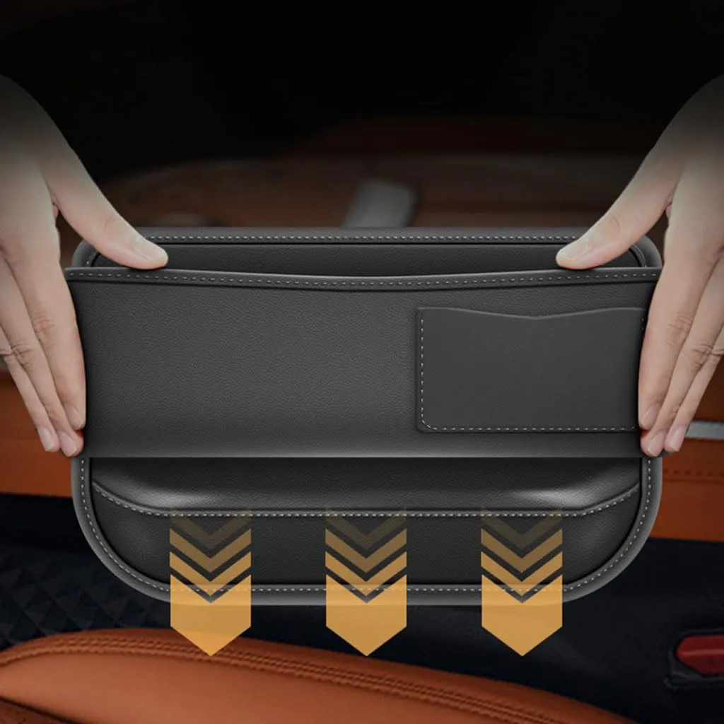 Car Seat Gap Filler for MG Comet EV 2023 2024, Car Seat Gap Storage Box Leather Filler Organizer Adjustable Car Accessorie,Grey