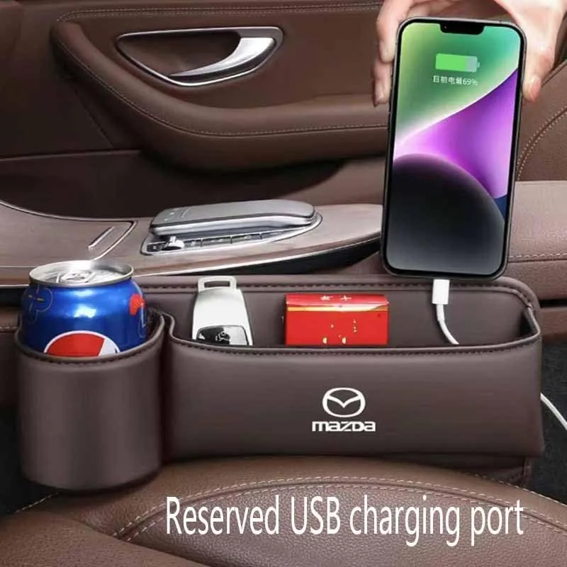 Car Seat Gap Filler Organizer for Mazda Biante 2008-2018, Leather Car Seat Storage Box Front Seat Gap Storage Box Seat Side Gap Filler Car Seat Gap Bag Car Interior Storage Organizer,C