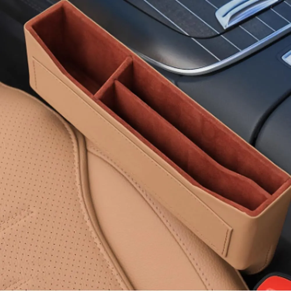 Car Seat Storage Box for Daewoo Evanda/Kalos/Lacetti/Lanos/Leganza/Matiz/Nexia, Car Console Side Pocket with USB Charging Hole Car Interior Accessories,B Black