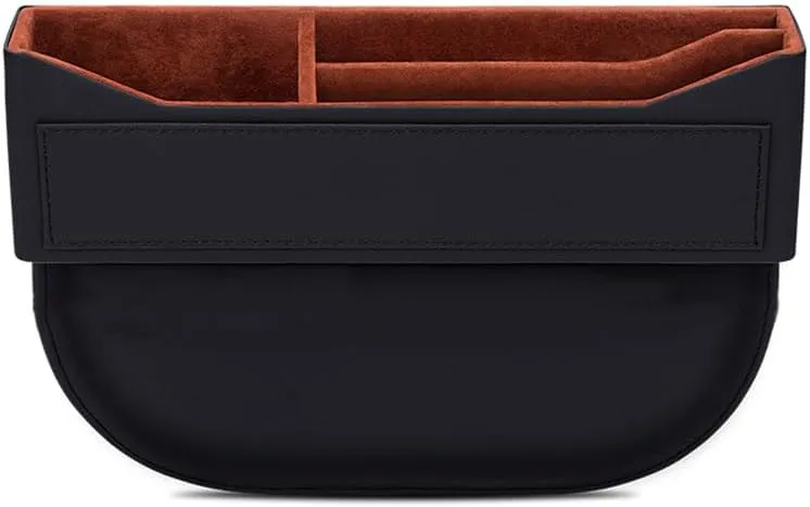 Car Seat Storage Box for Daewoo Evanda/Kalos/Lacetti/Lanos/Leganza/Matiz/Nexia, Car Console Side Pocket with USB Charging Hole Car Interior Accessories,B Black