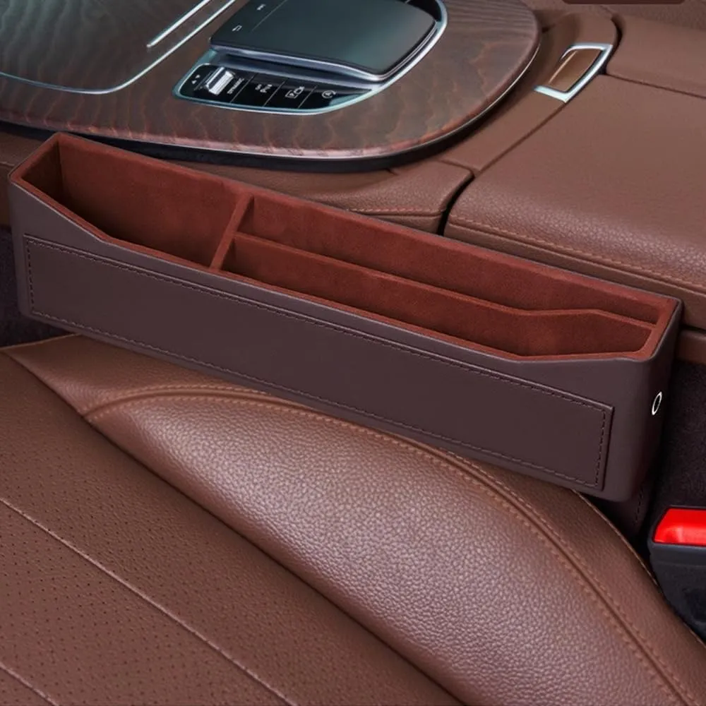 Car Seat Storage Box for Daewoo Evanda/Kalos/Lacetti/Lanos/Leganza/Matiz/Nexia, Car Console Side Pocket with USB Charging Hole Car Interior Accessories,B Black