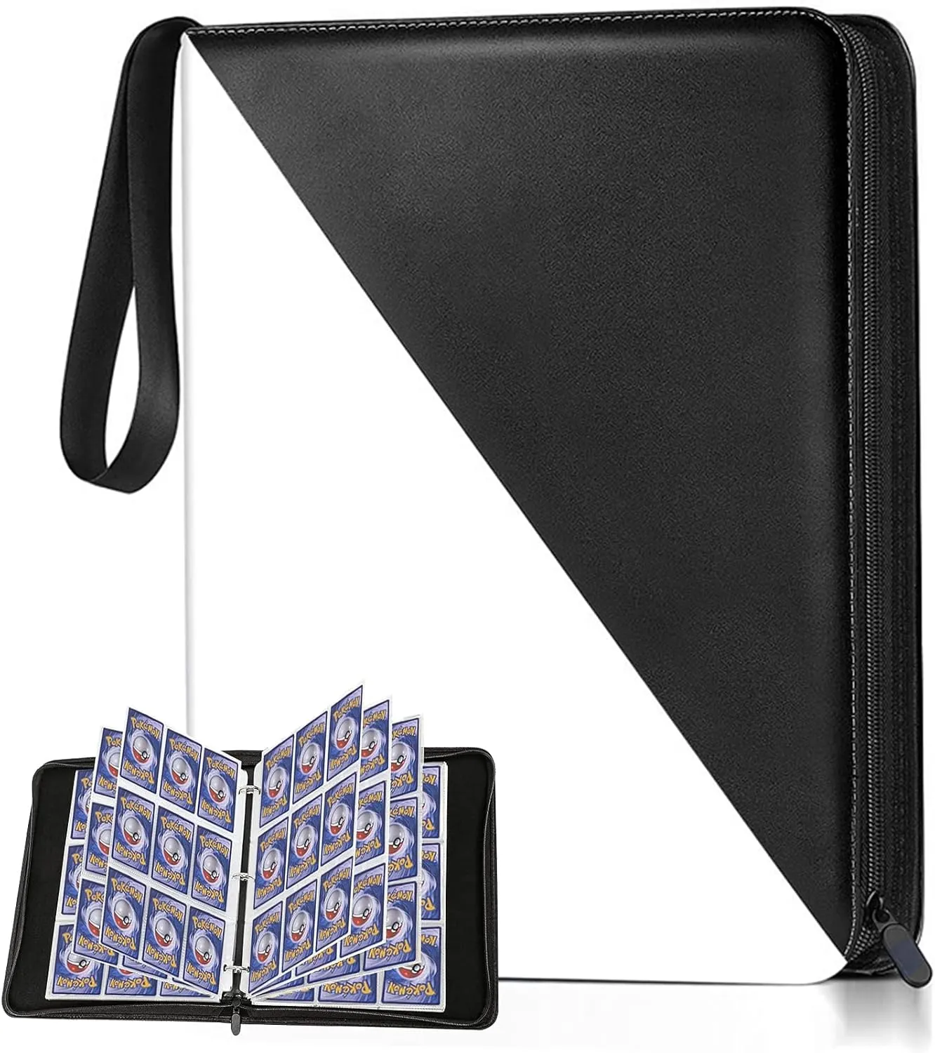Card Binder with 9 Pockets - Holds Up to 900 Cards, Trading Card Collection Case Book (Black, 9 Pockets/900 Cards)