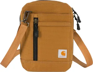 Carhartt Water Resistant Nylon Duck Crossbody Wallet W/Adjustable Strap and Zipper Closure, Brown