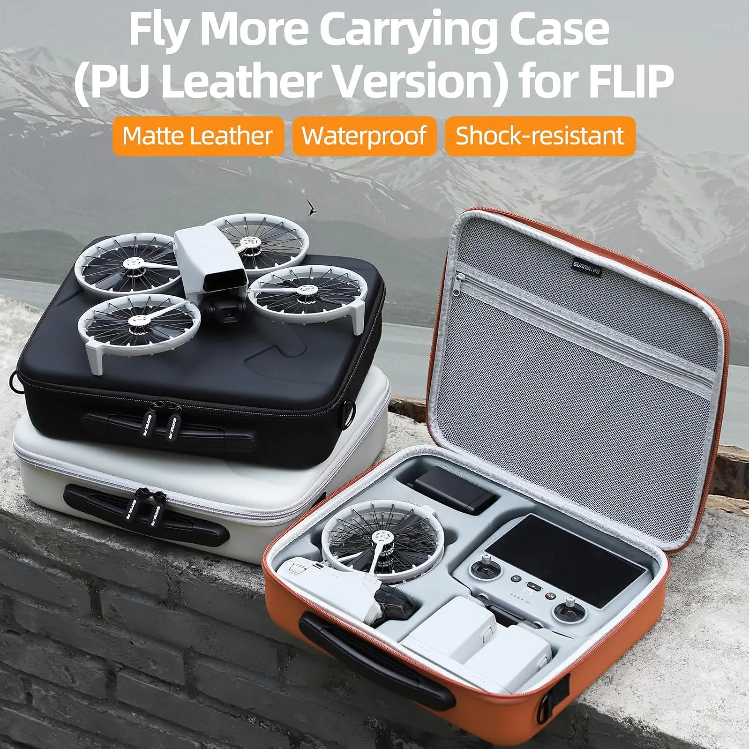 Carrying Case for DJI Flip, Portable Travel Shoulder Bag for DJI Flip Accessories, Fits RC 2/RC-N3 Remote Controller (Grey)