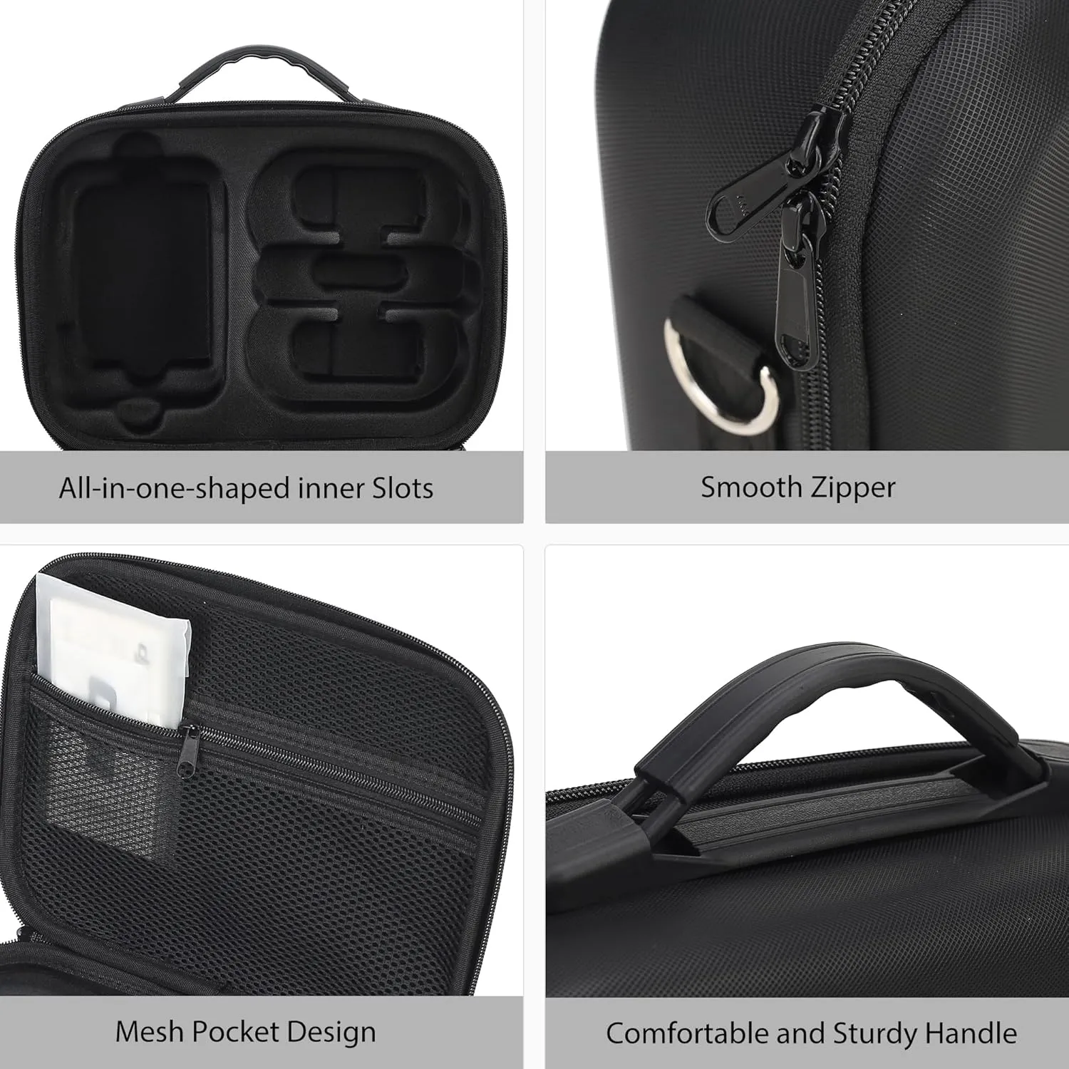 Carrying Case for DJI Neo Combo, Portable PU Leather Shoulder Bag Travel Case for DJI Neo Combo, Compatible with RC-N3/N2, Neo Battery, Charging Hub and other Accessories, Black