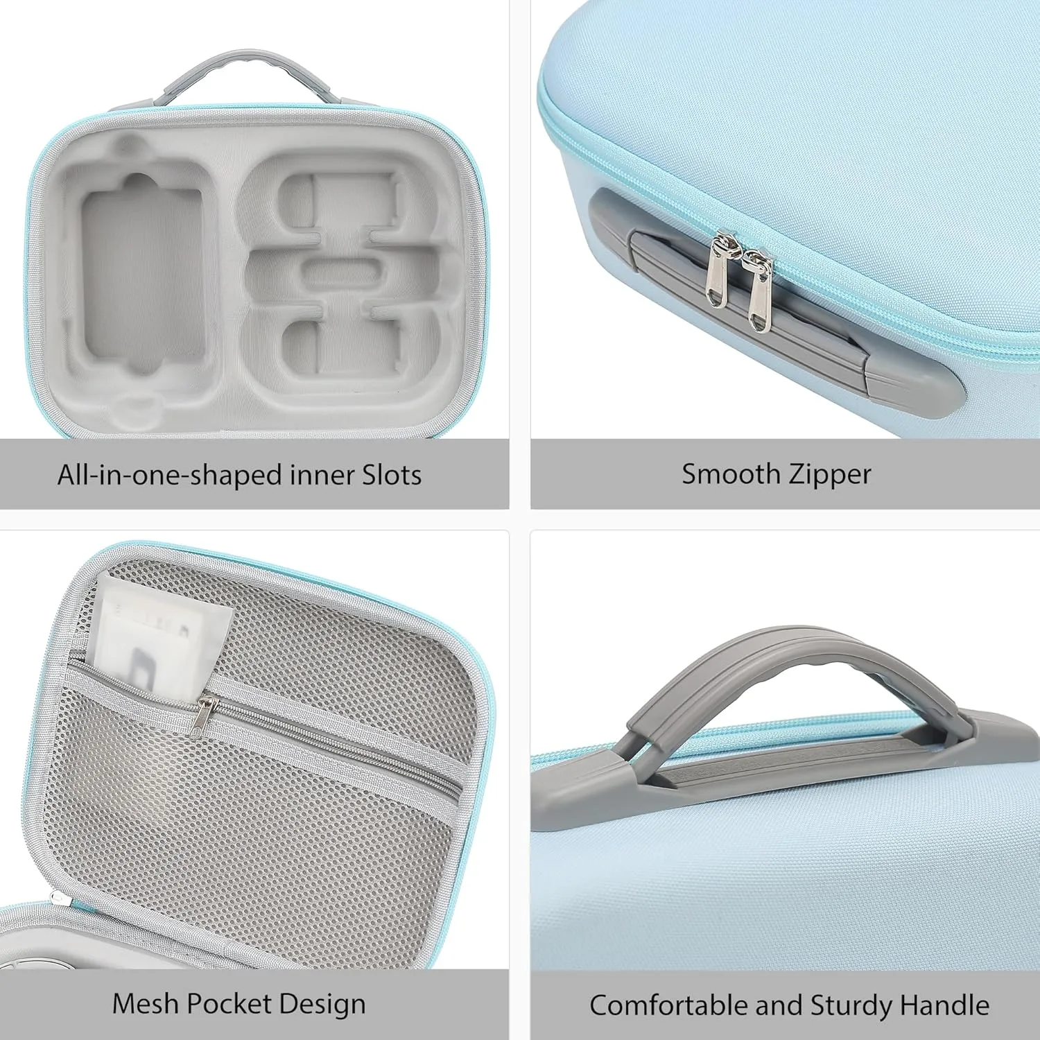 Carrying Case for DJI Neo Combo, Portable Storage Bag Travel Case for DJI Neo Combo, Compatible with RC-N3/N2 Remote Controller, Neo Battery, Charging Hub and other Accessories, Light Blue
