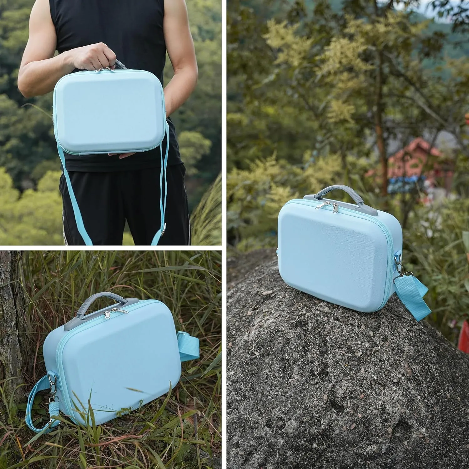 Carrying Case for DJI Neo Combo, Portable Storage Bag Travel Case for DJI Neo Combo, Compatible with RC-N3/N2 Remote Controller, Neo Battery, Charging Hub and other Accessories, Light Blue