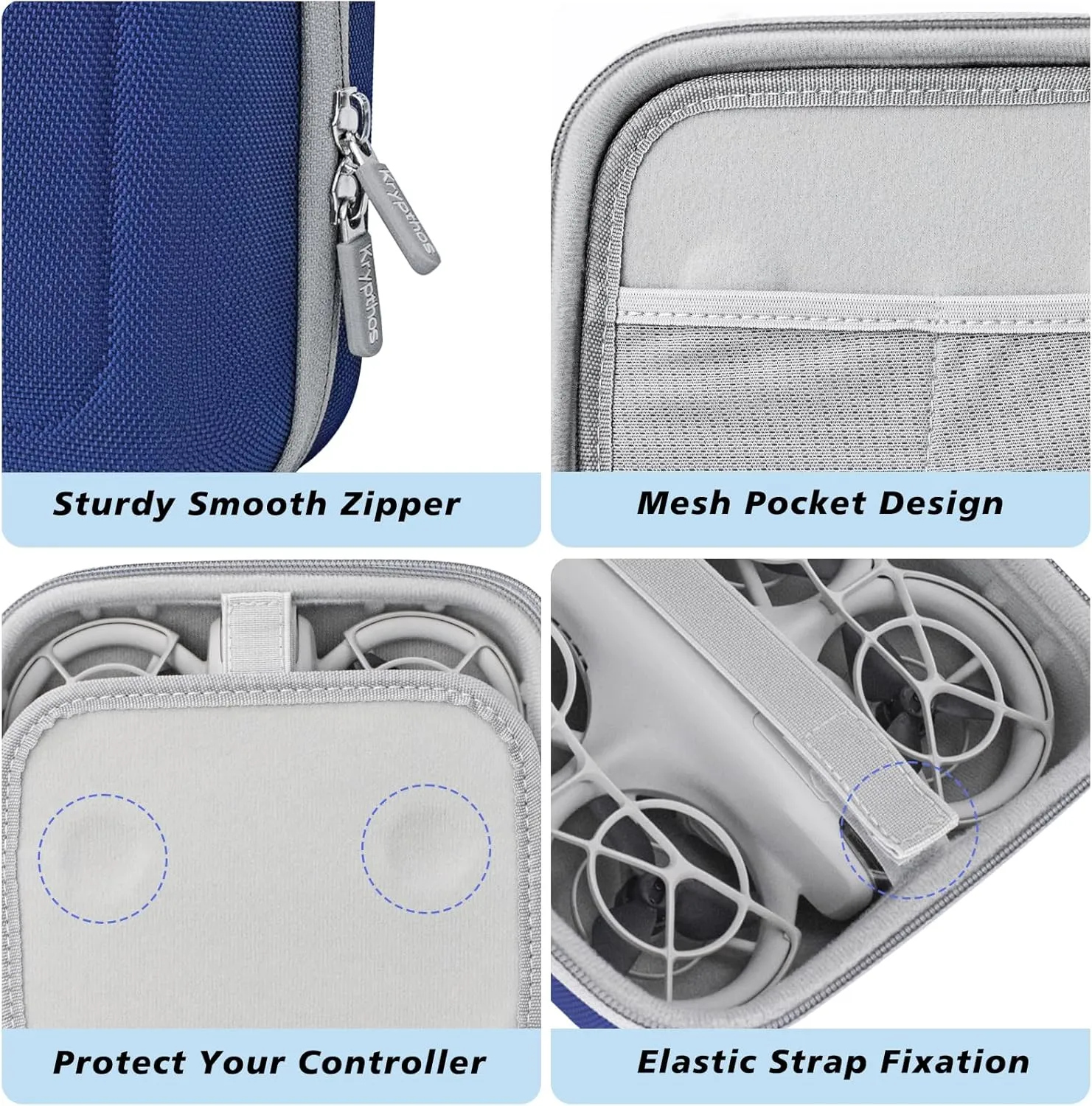 Carrying Case for DJI Neo, Portable Shoulder Bag Travel Neo Case with Elastic Strap to Fix DJI Neo Drone, Suit for Travel and Home Storage Drone and Its Accessories (Blue)