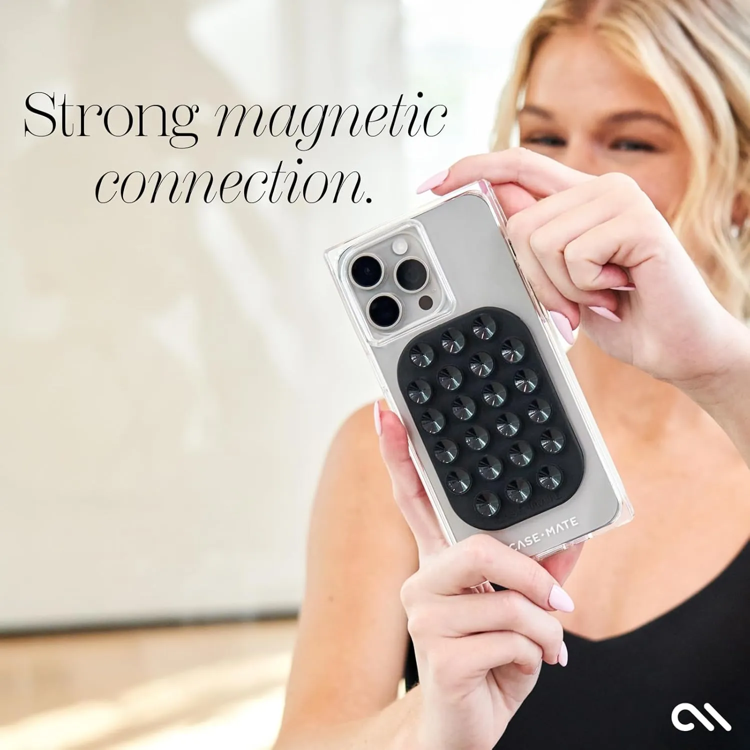 Case-Mate Stick it! Magnetic Suction Cup Phone Mount - Snap-On Detachable iPhone Suction Mount - Hands-Free MagSafe Phone Grip for iPhone Pro Max 16/15/14/13/12 Series - Black