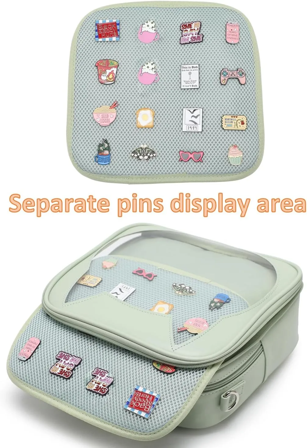 Cat Ita Bag Crossbody Bag Shoulder Bag Backpack Satchel Kawaii Purse with Pin Display