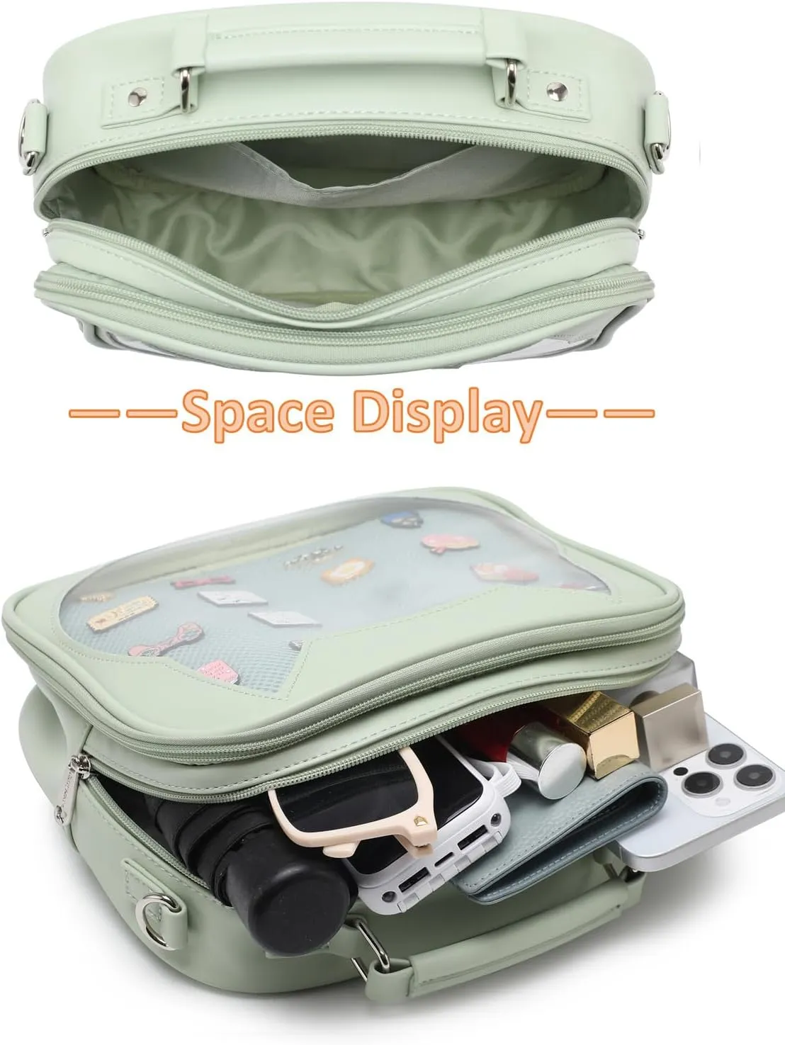 Cat Ita Bag Crossbody Bag Shoulder Bag Backpack Satchel Kawaii Purse with Pin Display