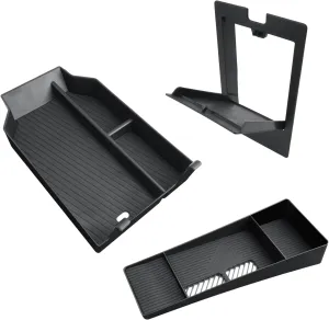 CDEFG 3PCS for 2025 BMW X3 Center Console Organizer for 2025 BMW X3 G45 (30 xDrive/M50 xDrive) Accessories Middle Console Tray & Behind-Screen Dash Organizer & Armrest Hidden Storage Box