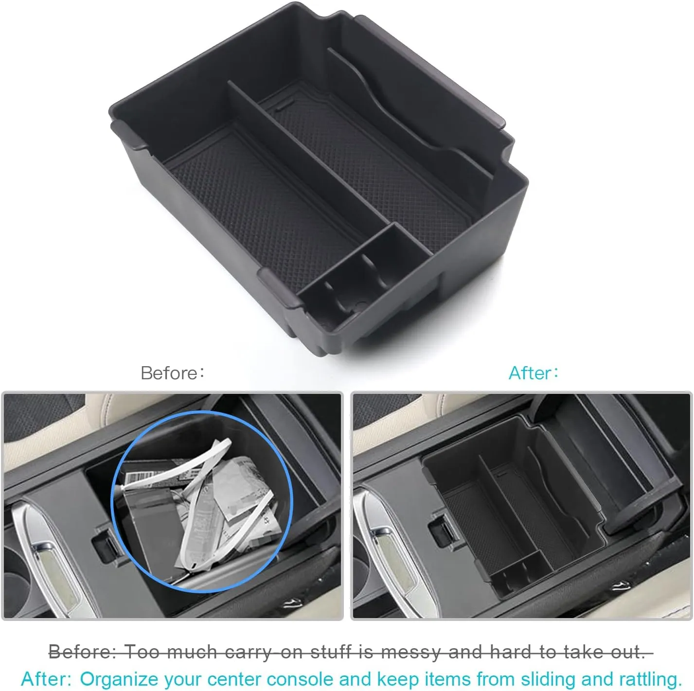 CDEFG Center Console Organizer Tray for 2019-2023 2024 Acura RDX Armrest Tray Storage Box Secondary Insert Coin Container 2024 Acura RDX Interior Accessories