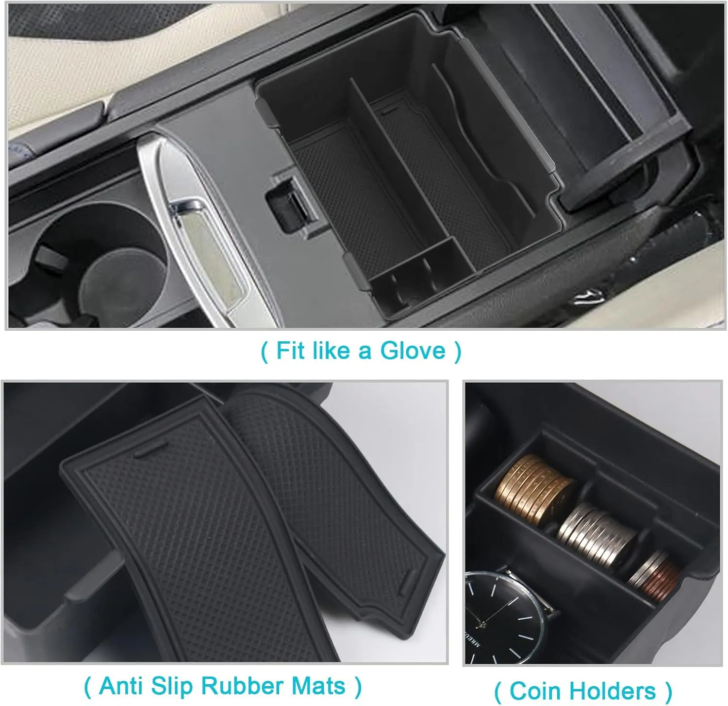 CDEFG Center Console Organizer Tray for 2019-2023 2024 Acura RDX Armrest Tray Storage Box Secondary Insert Coin Container 2024 Acura RDX Interior Accessories