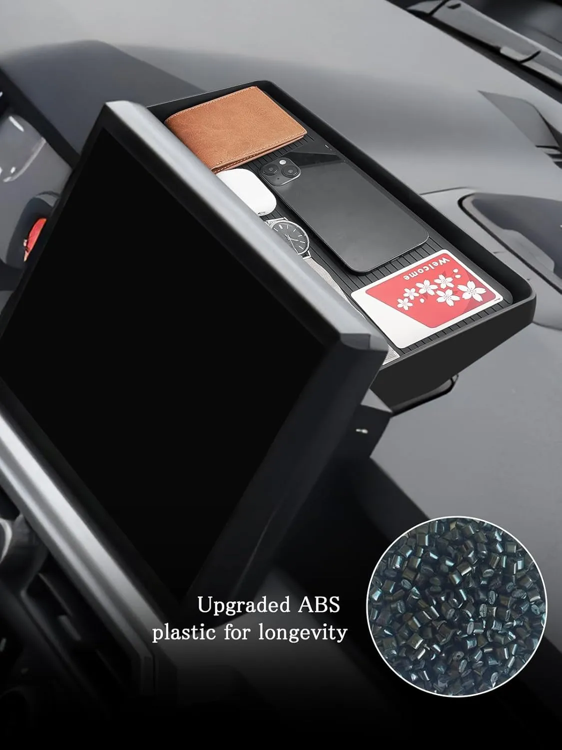 CDEFG Dashboard Storage Tray for 2024 2025 Toyota Tacoma 14-Inch Screen Compatible with 2024 2025 Toyota Tacoma (Limited/Trailhunter/TRD Pro) Accessories Behind-Screen Dash Organizer