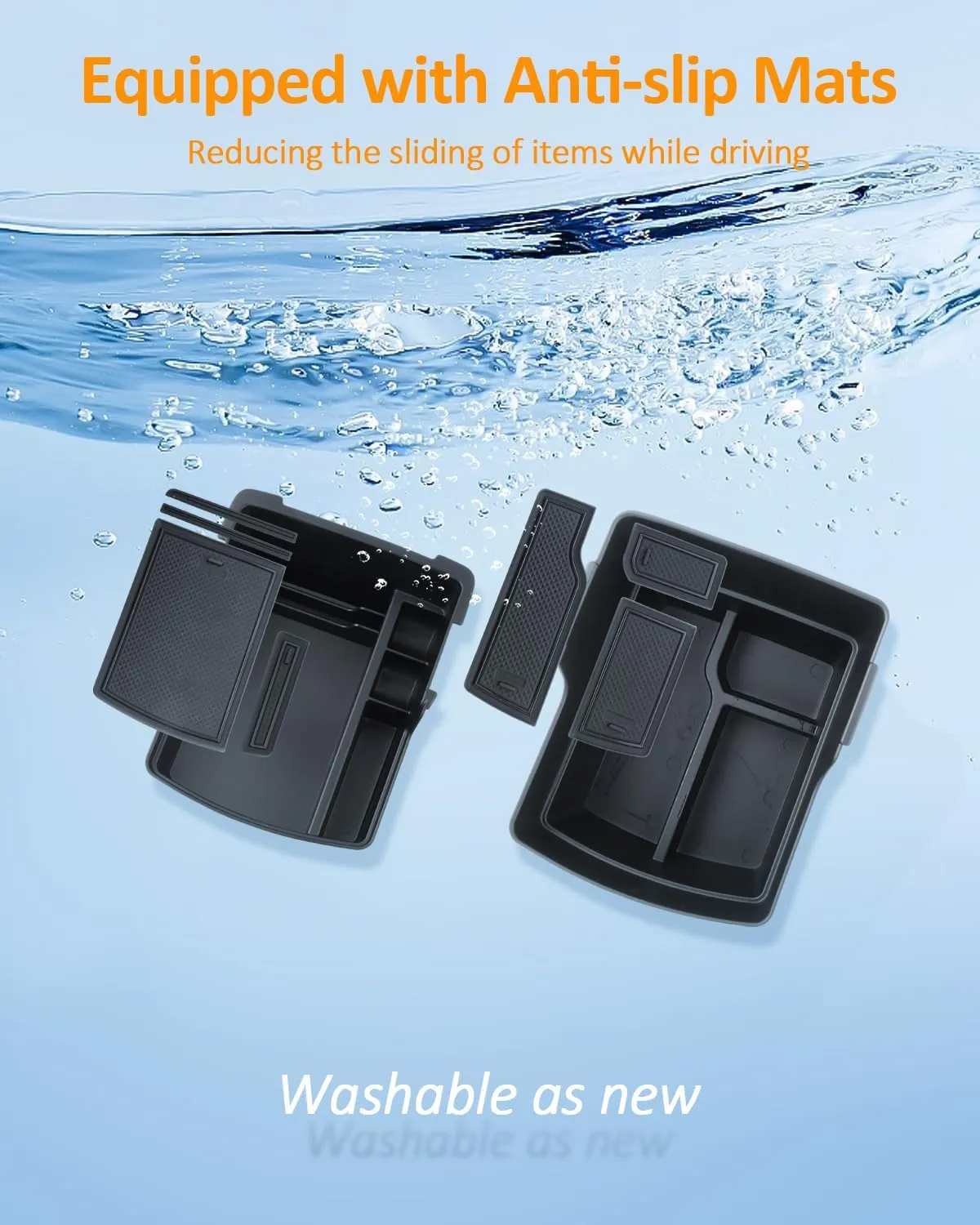 CDEFG Double Layer Armrest Storage Box for Hyundai Kona 2024 2025 Center Console Organizer Tray - 2Pcs