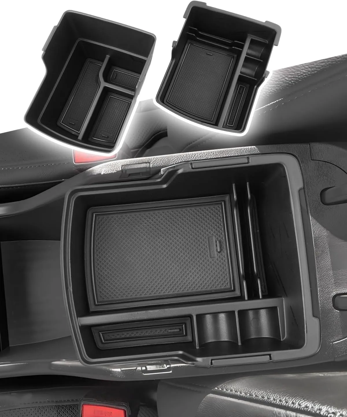 CDEFG Double Layer Armrest Storage Box for Hyundai Kona 2024 2025 Center Console Organizer Tray - 2Pcs