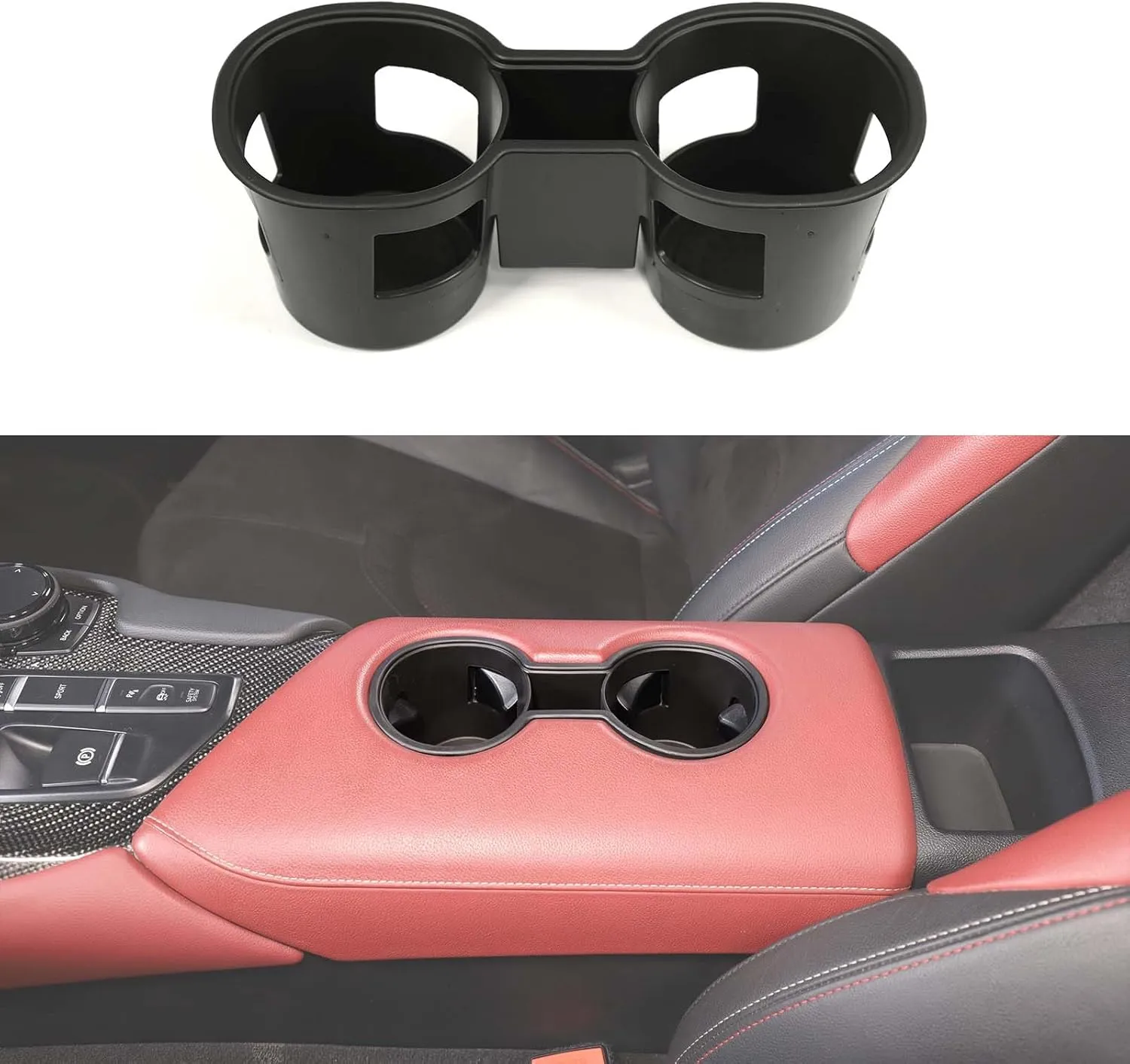 Center Console Cup Holder Insert Compatible with Toyota Supra GR A90 A91 MK5 2019-2024,Gear Shift Console Cup Holder Sub Assembly Protective case Accessories