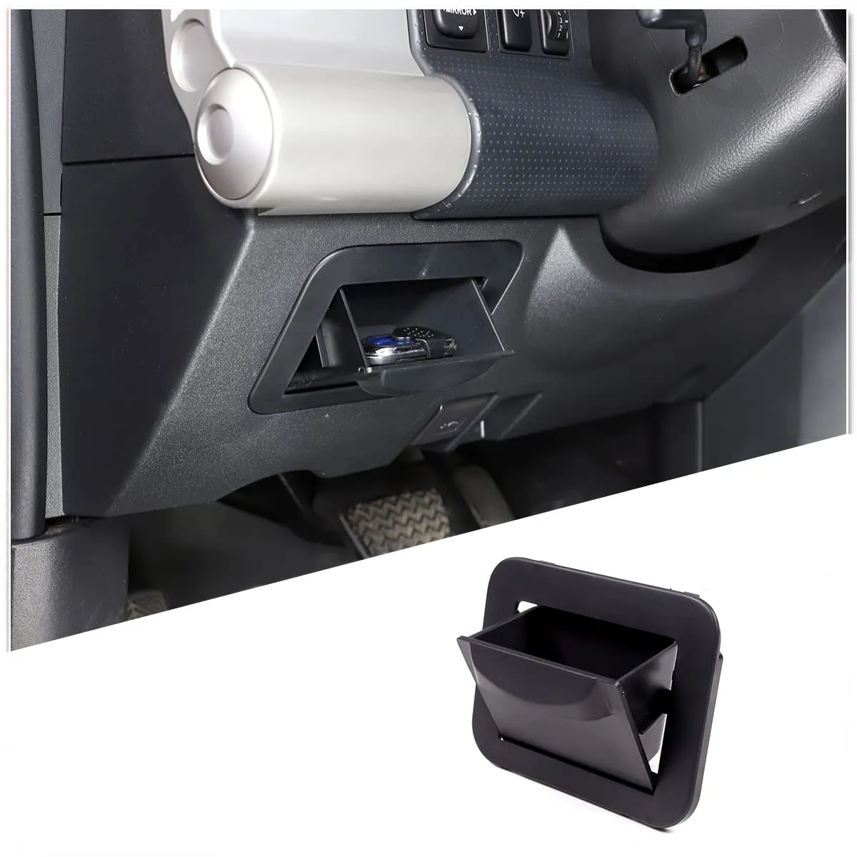 Center Console Fuse Storage Box Compatible with Toyota FJ Cruiser 2007-2021, Driver’s Seat ABS Fuse Box Coin Container Inner Storage Tray, Multifunctional Organizer Tray Accessories, 1PCS
