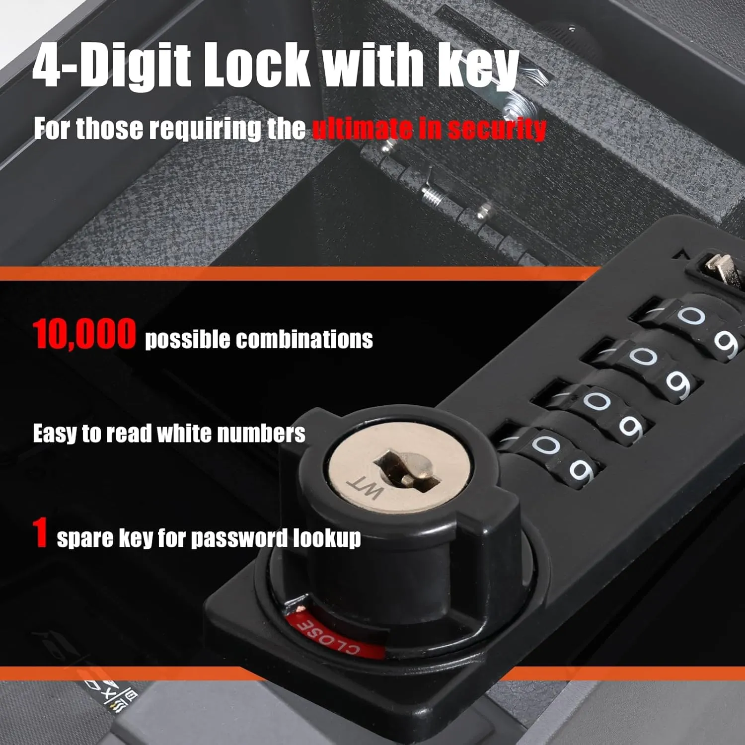 Center Console Gun Safe - Console Gun Vault Compatible with Chevrolet Silverado/GMC Sierra 1500 2019-2022, NOT FIT 2022 Refreshed Model (4 Digit Lock with Key)