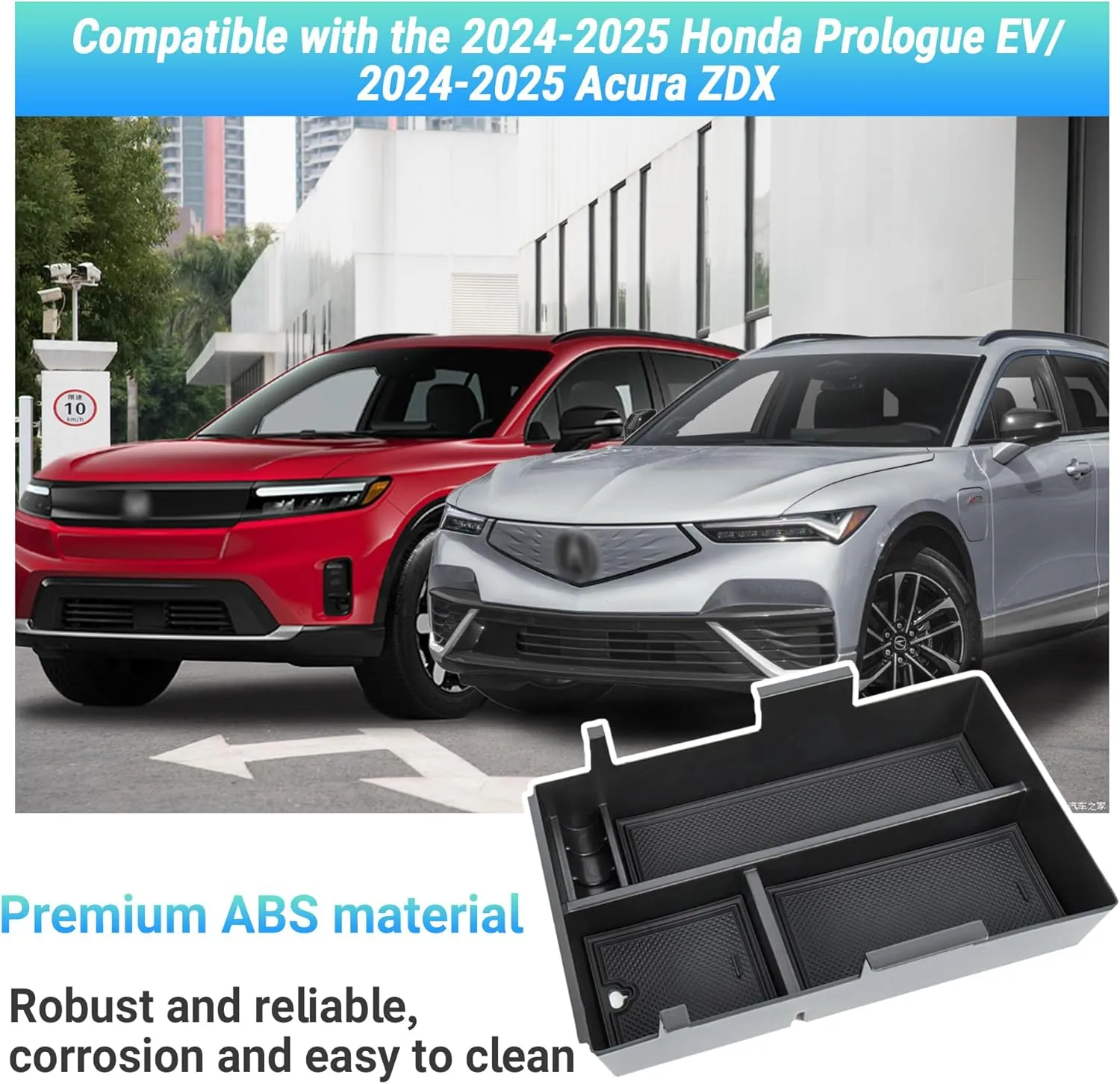 Center Console Organizer Compatible with 2024-2025 Honda Prologue EV/2024-2025 Acura ZDX Interior Accessories, Armrest Storage Box Glove Organizer Tray Insert with Coin and Sunglasses Holder