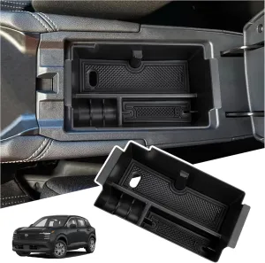 Center Console Organizer Compatible with 2025 Nissan Kicks Interior Accessories, Armrest Storage Box Glove Organizer Tray Insert with Coin and Sunglasses Holder