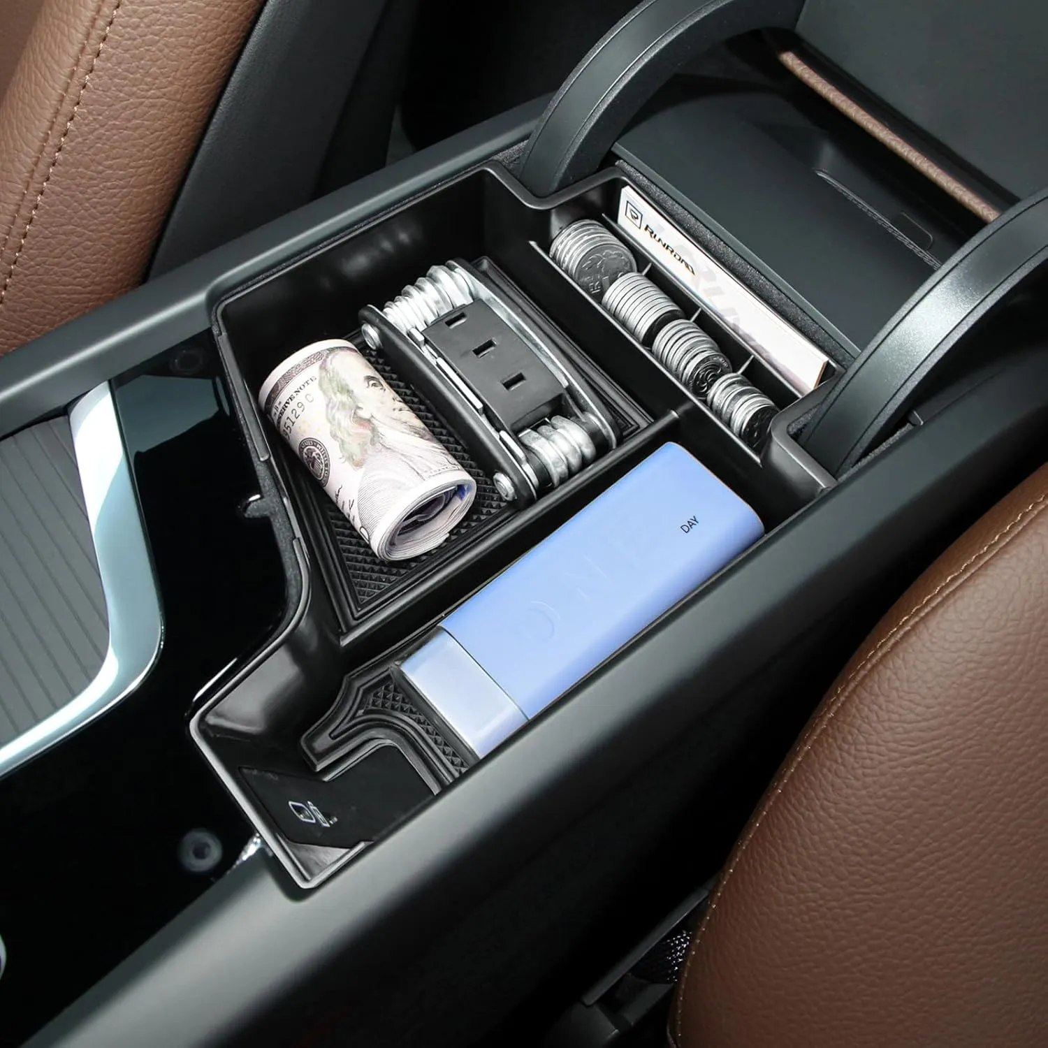 Center Console Organizer Tray Compatible with Volvo XC60 (2018-2024) / XC90 (2021-2024) / S90 S60 (2020-2024) V60 V90 Accessories, Insert Armrest Tray Middle Console Organizer