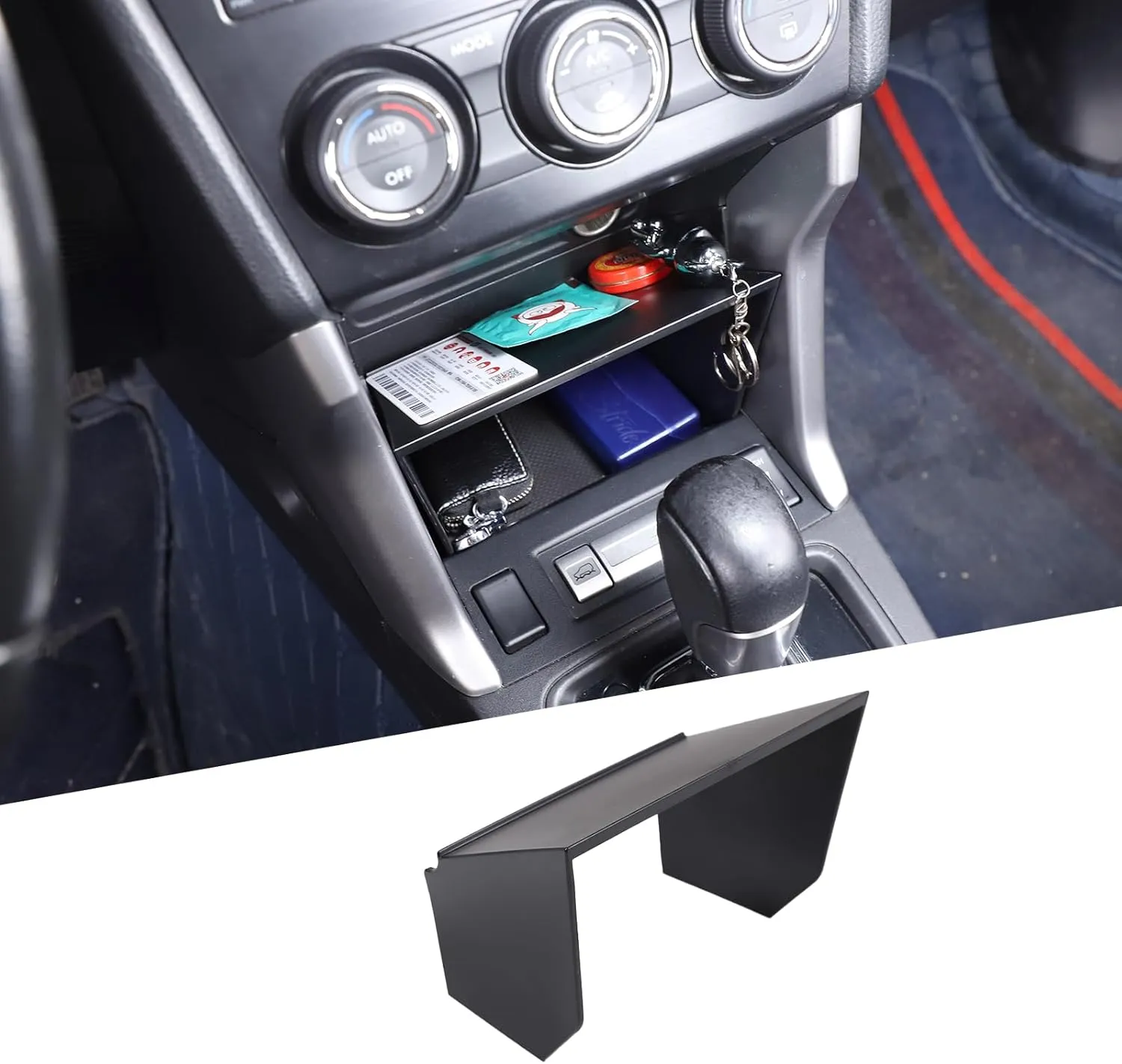 Center Console Organizer Tray Fit for Subaru Forester 2013-2018, Center Console Interior Storage Box, Insert Box ABS Secondary Storage Accessories (Organizer Tray)