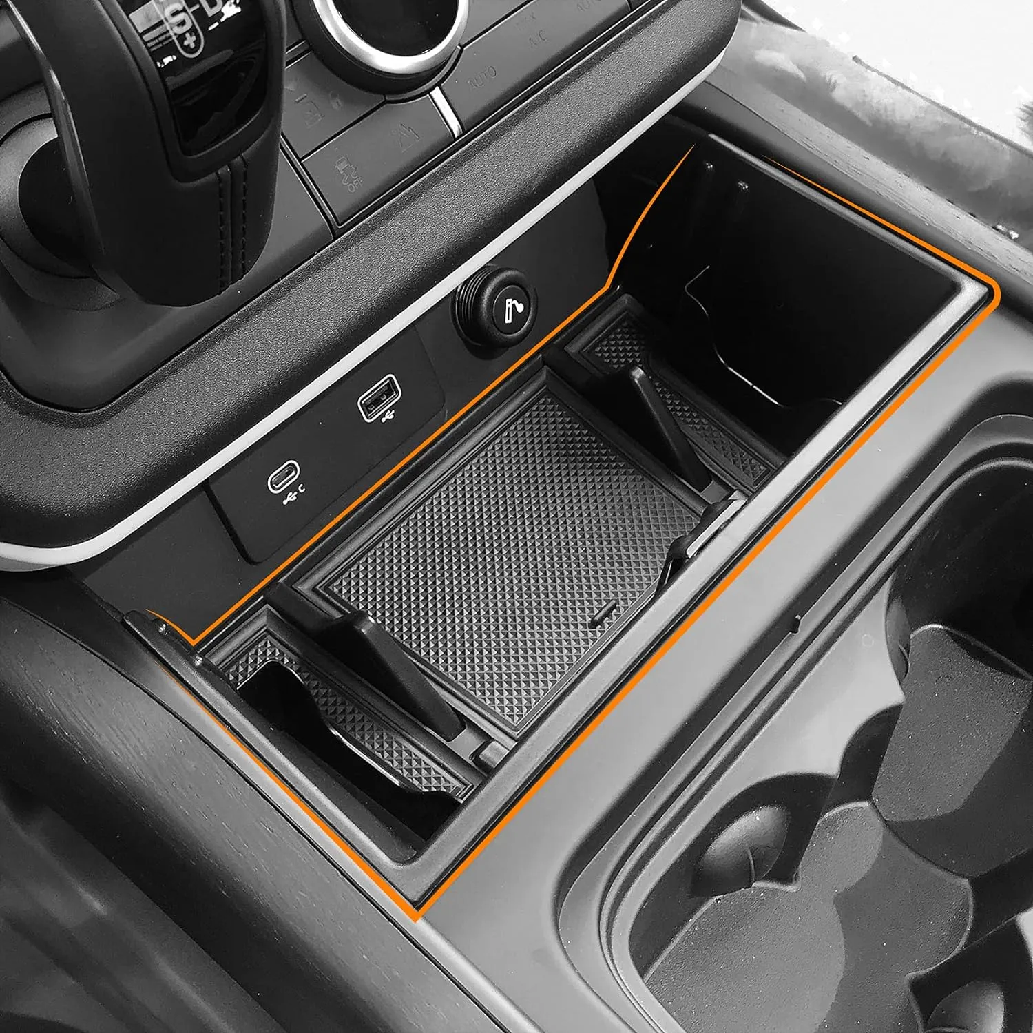 Center Console Organizer Tray Storage Box Compatible with Land Rover Defender 2020-2025 Land Rover Defender 90 110 130 (Center Console Storage Box)