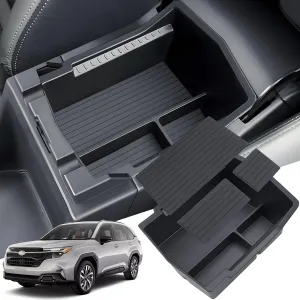 Center Console Organizer Tray Storage Box Compatible with Subaru Forester 2025, Interior Accessories Armrest Storage Box Designed for Subaru Forester Premium/Sport/Limited/Touring 2025, Black