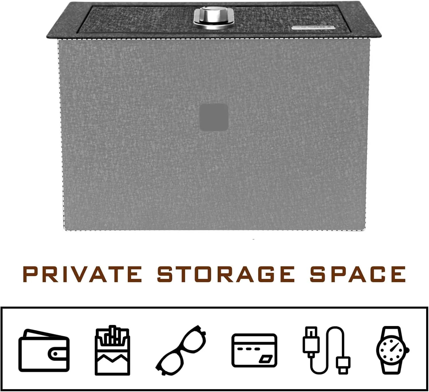 Center Console Safe Gun Safe Box Storage Compatible with 2015-2020 Chevrolet Suburban and Tahoe, 2015-2020 Gmc Yukon, with Superior Fingerprint Lock, Center Console Gun Vault