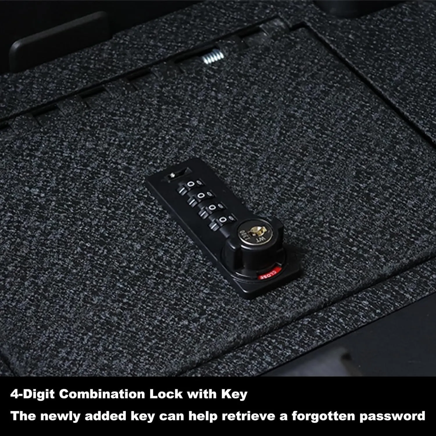 Center Console Safe Vault - KEREN Console Gun Safe Box Compatible with Lincoln Aviator 2019-2025, 4-Digit Combination Lock with Key