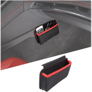 Center Console Side Storage Bag Fit for Chevrolet Corvette C8 2020-2024, Co-Pilot Center Console Hanging Organizer Storage Bag, Interior Storage Accessories (Passenger Side, Red)