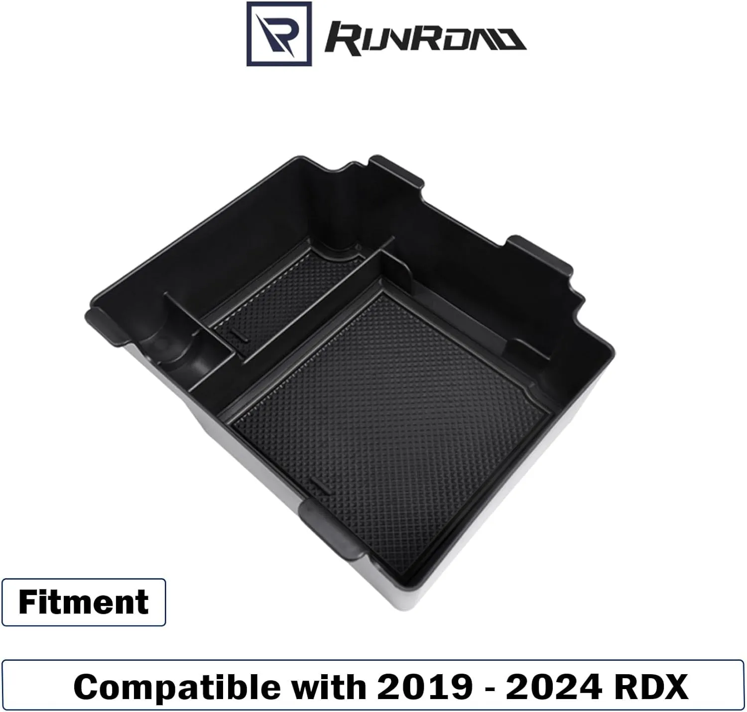 Center Console Upgraded Organizer Compatible with Acura RDX 2019 2020 2021 2022 2023 2024 Accessories, Armrest Storage Box Insert Card Container ABS Coin Holder Console Tray, Black