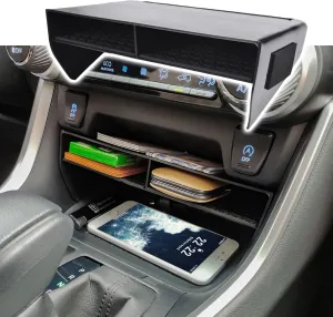 Center Console Upgraded Organizer Tray Compatible with Toyota RAV4 2019 2020 2021 2022 2023 2024 2025 Accessories, Insert Armrest Organizer Console ABS Secondary Storage Tray Container Box