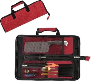 Chef’s Knife Roll Bag, Heavy Duty Oxford Chef Knife Bag, Portable 13 Slots Chef Knife Case, Multi-function Cutlery Knives Pouch Holder Knife Wrap Wallet Tool Roll