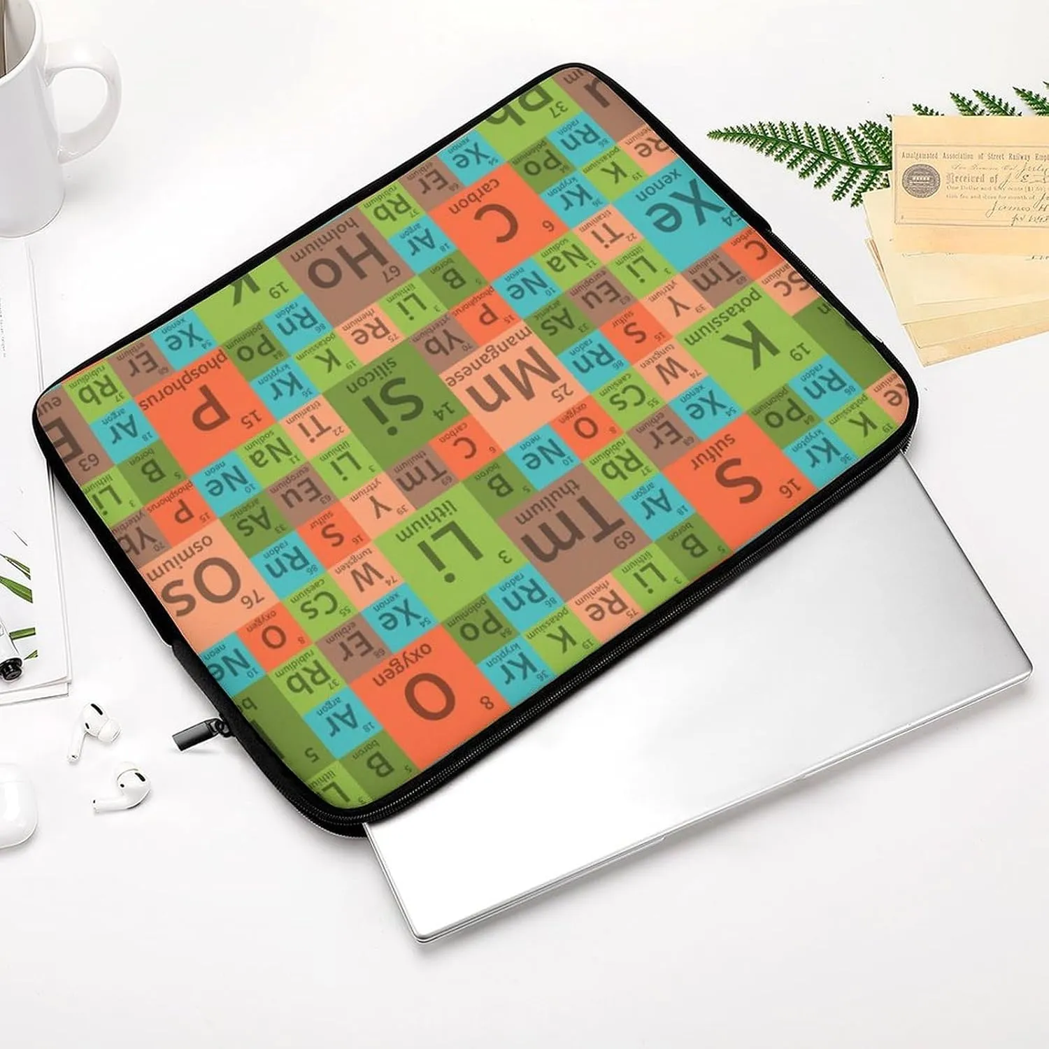Chemical Periodic Table Personalized Laptop Bag Business Casual Laptop Case Slim Computer Bag Briefcase