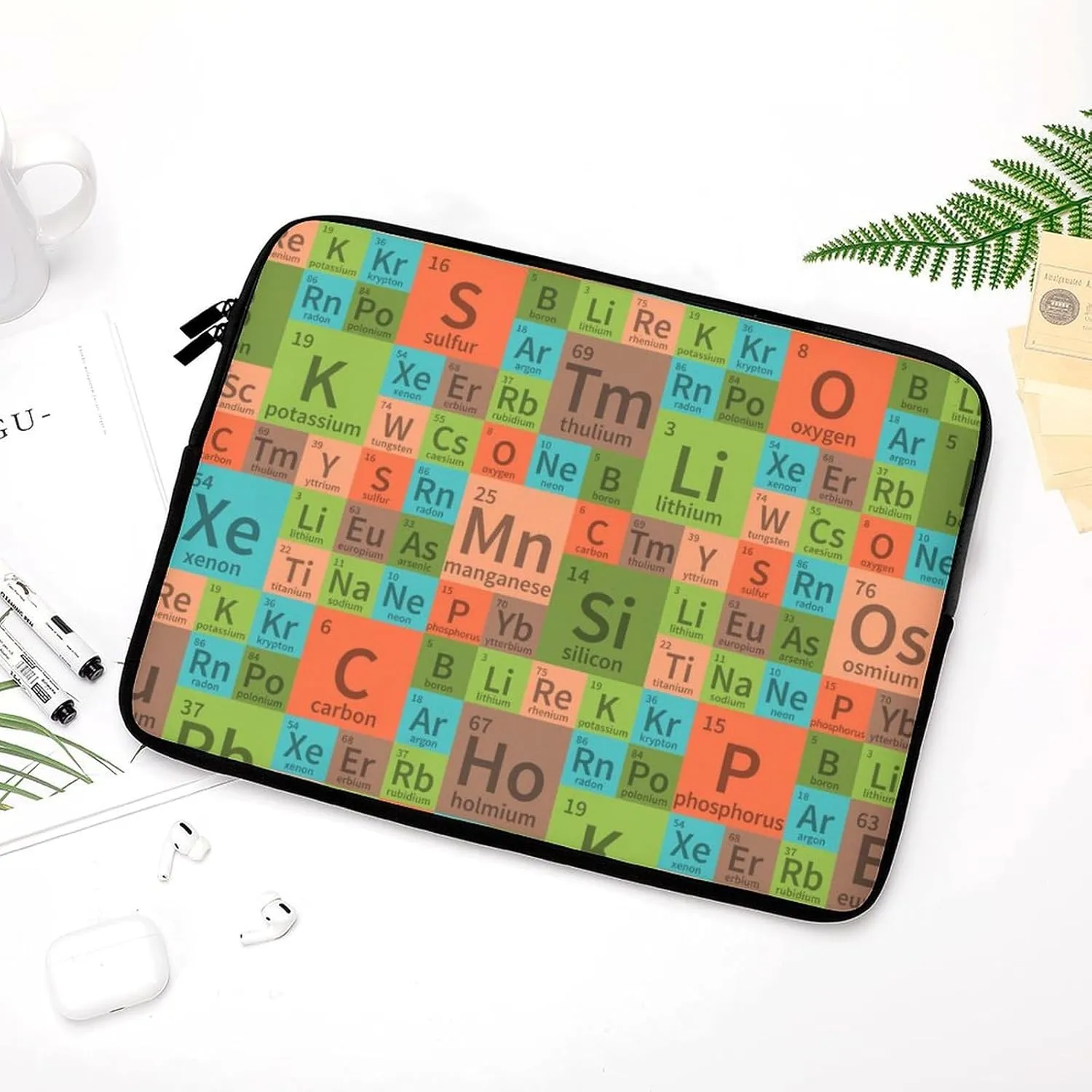 Chemical Periodic Table Personalized Laptop Bag Business Casual Laptop Case Slim Computer Bag Briefcase