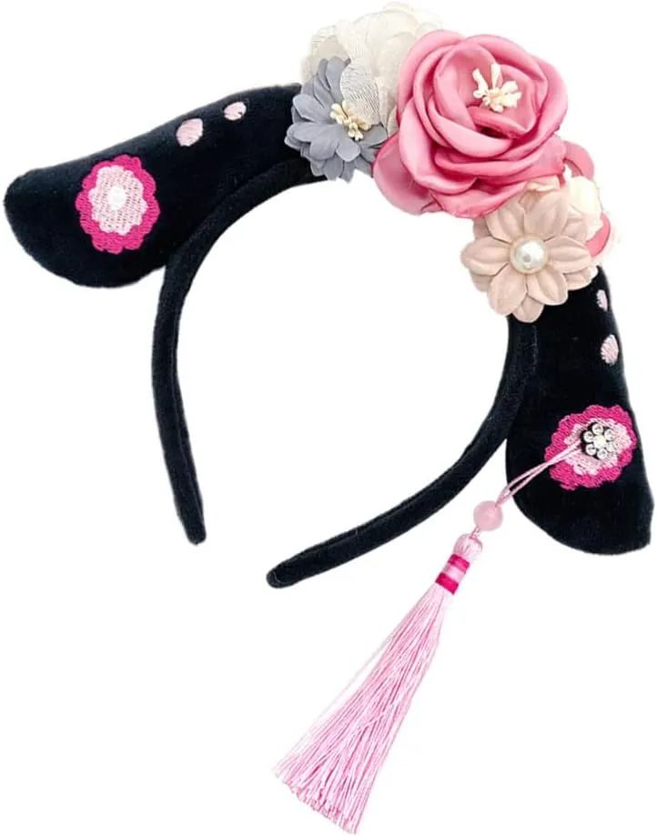 Chinese Princess Headband Costume Cosplay Chinese Qing Dynasty Hair Hoop Ancient Traditional Hanfu Hairband for Woman Girl Decorative Retro Cheongsam Head Hair Accessories