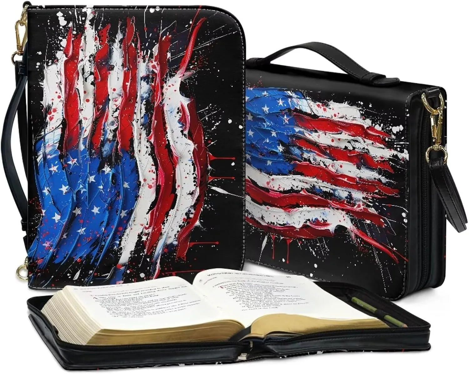 Christian Study Bible Book Protective Cover Leather Bible Covers for Men Women Customized With Shoulder Strap