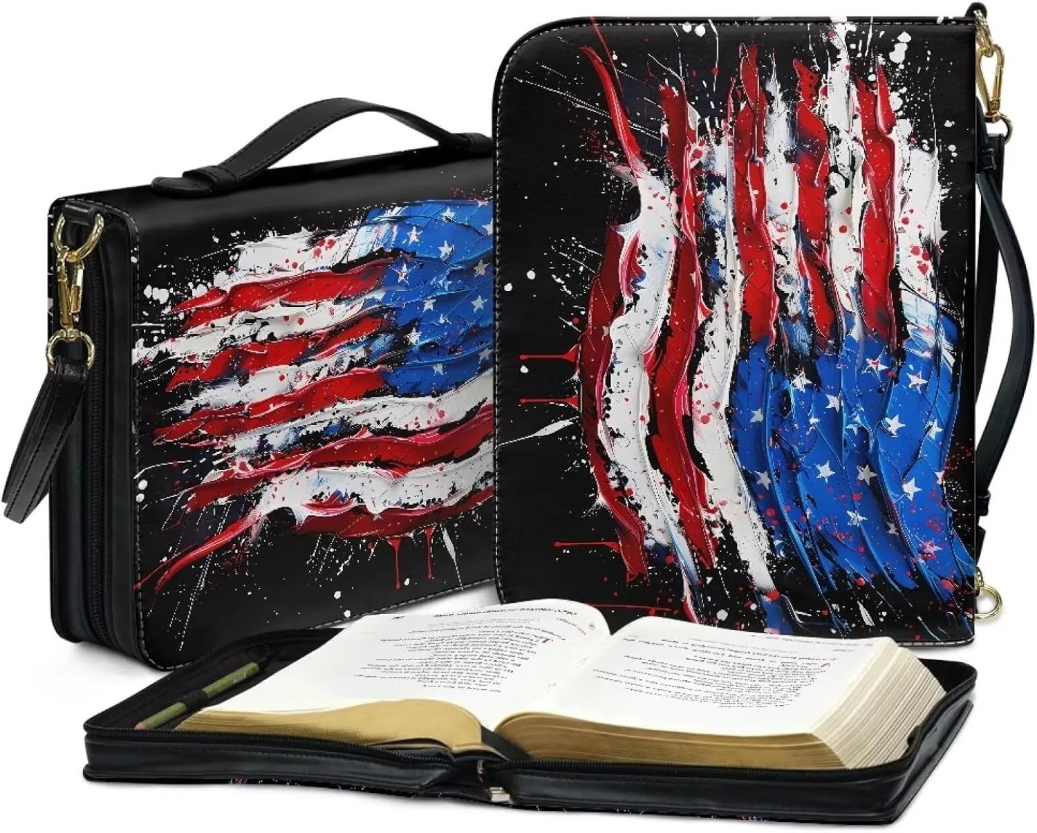 Christian Study Bible Book Protective Cover Leather Bible Covers for Men Women Customized With Shoulder Strap
