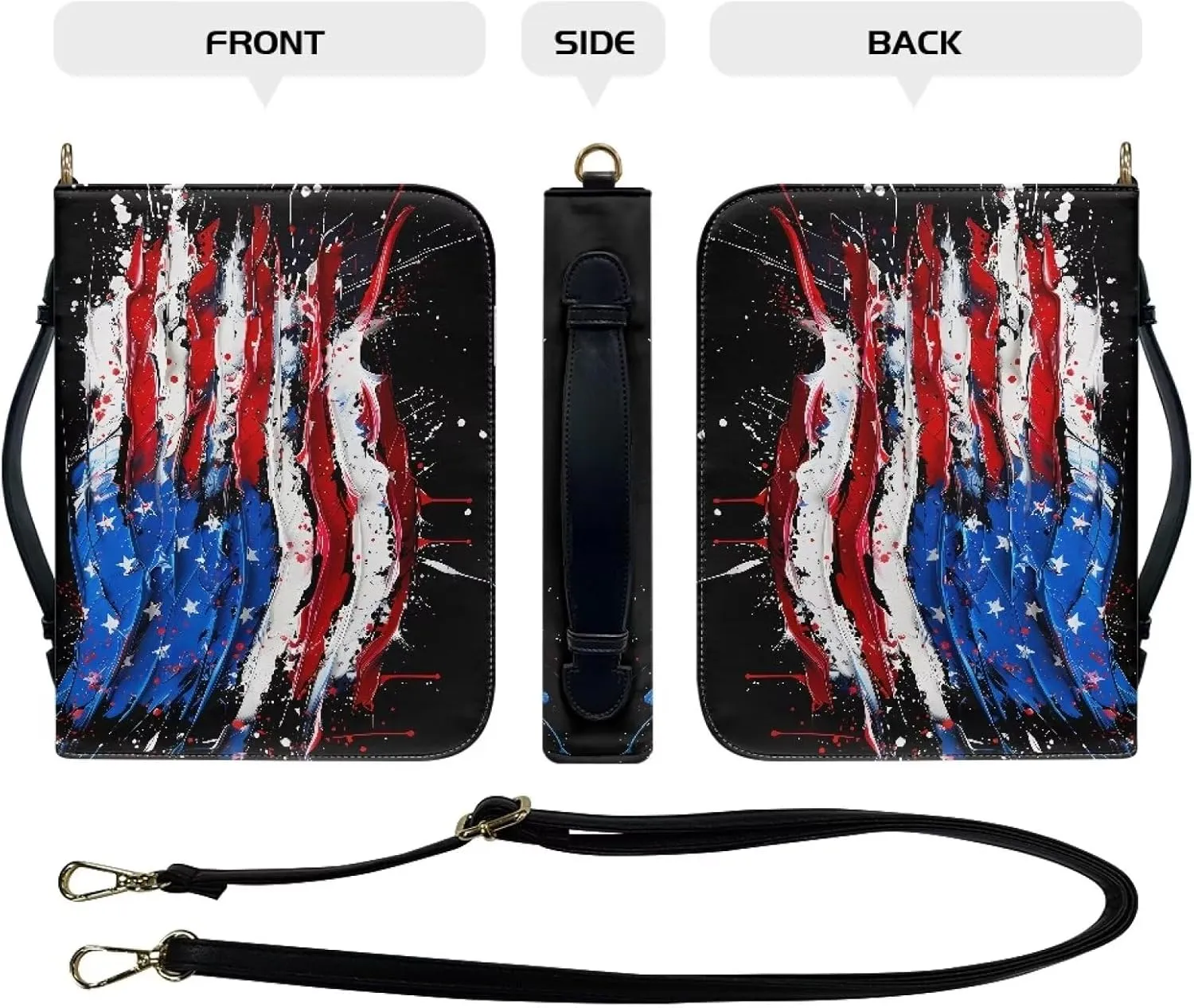 Christian Study Bible Book Protective Cover Leather Bible Covers for Men Women Customized With Shoulder Strap